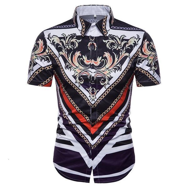 

fashion baroque shirt men 2019 brand new mens slim fit dress shirts party show prom chemise homme streetwear social shirt male, White;black