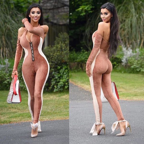 

women's spring fashion jumpsuit casual off shoulder long sleeve gold velvet pants one piece suit for close fitting and comfortable, Black;white