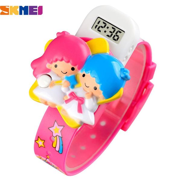

skmei brand children watch fashion cartoon led digital kids watches luxury electronic clock girls gifts bracelet reloj hombre, Slivery;brown