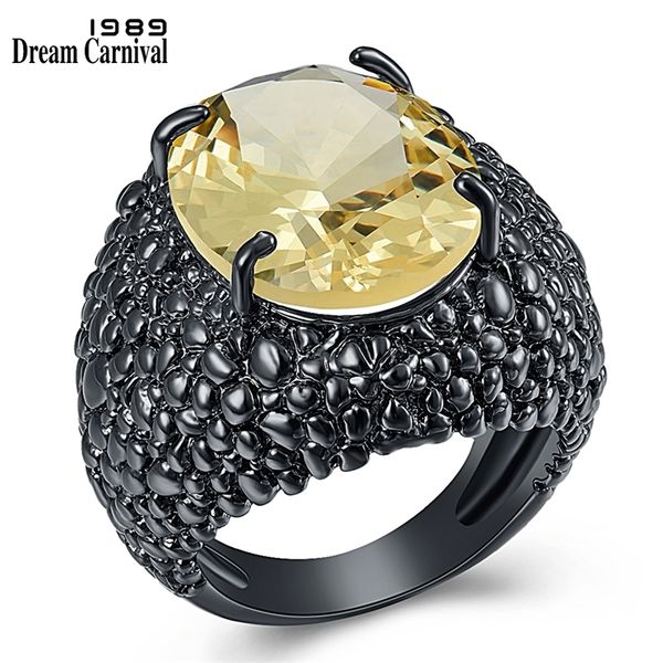 

dreamcarnival 1989 big black lizard cz rings for women cool dazzling engagement jewelry fine cut zircon fashion wa11870 201218, Silver