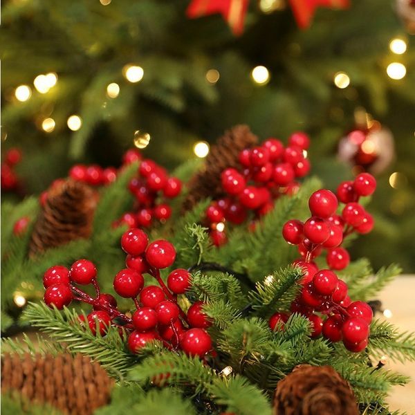 

red berries berry string bundle christmas decoration tree garland wreath diy supplies artificial flowers fruit new year wedding q1112