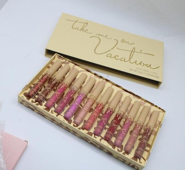

brand take me on vacation 12pcs matte liquid lipstick dhl fast ship