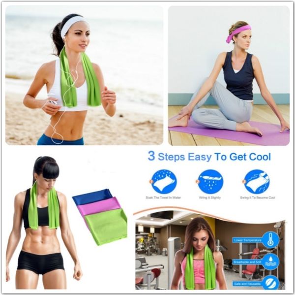 

ice cold double sweat summer exercise layer fitness cool quick dry soft breathable kids cooling towel 80*30cm