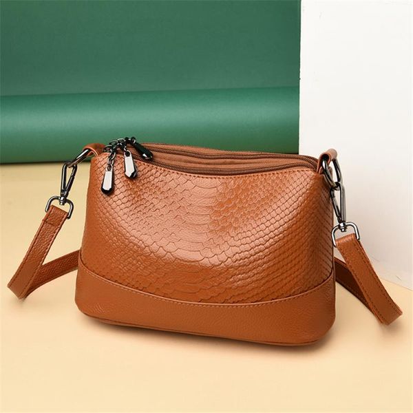 

shoulder bags fashion snake pattern bag ladies luxury handbags designer messenger for women three-layer main tendencia 2021 mujer