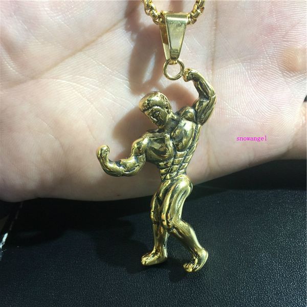 

fitness sports style stainless steel bodybuilding muscle titanium steel jewelry for men and women, Silver