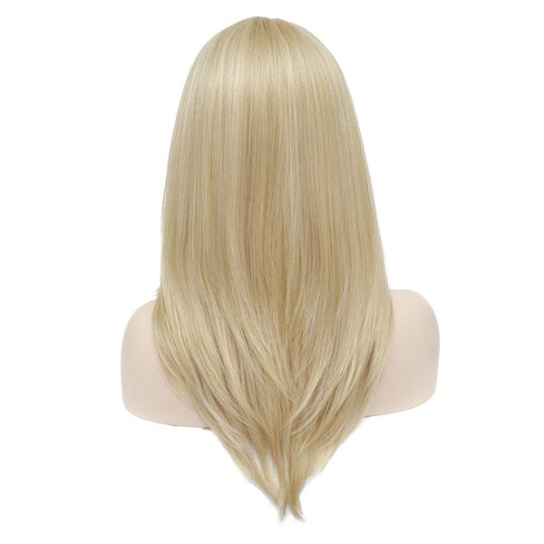 

costume accessories gold straight synthetic wigs with bangs for white women cosplay daily use medium 20inch long orange blue blond colorful, Silver