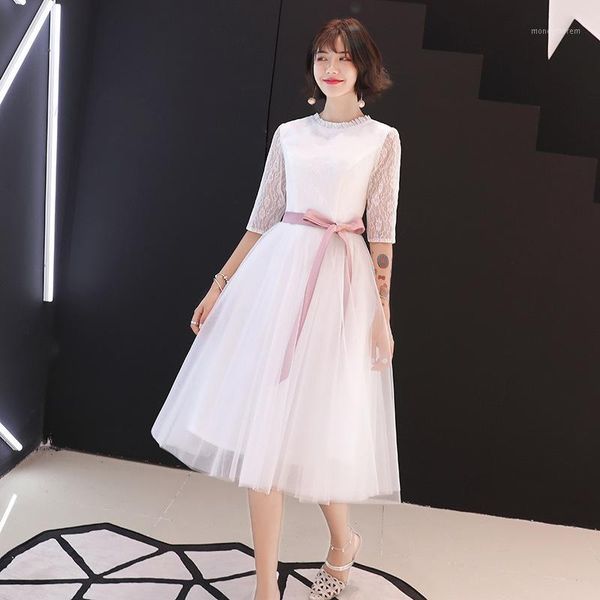 

ethnic clothing white lace girl ball gown formal party dresses with pink belt elegant ceremony dress 2021 evening dresses1, Red