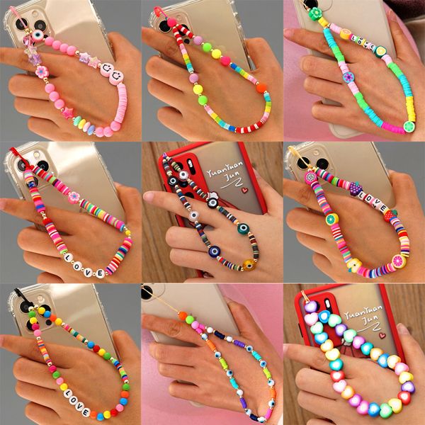 

fashion design colorful mobile phone accessories polymer clay beads strands for phone decorate, Silver