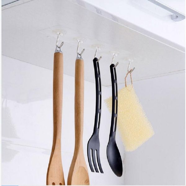 

hanger hook transparent strong self adhesive door wall hangers hooks suction heavy load rack cup sucker for bathroom