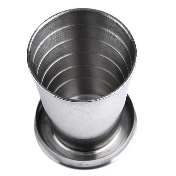 

outdoor camping 75ml stainless steel folding traveling hiking mug portable collapsible foldable cup bottle
