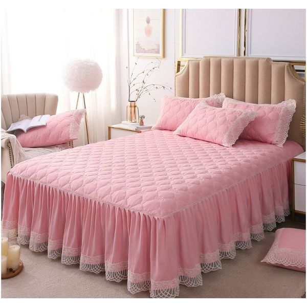 

постельное белье набор рождественские подарочные кружевные кровати юбка мягкий домашний текстиль спальня королева королевский размер студент