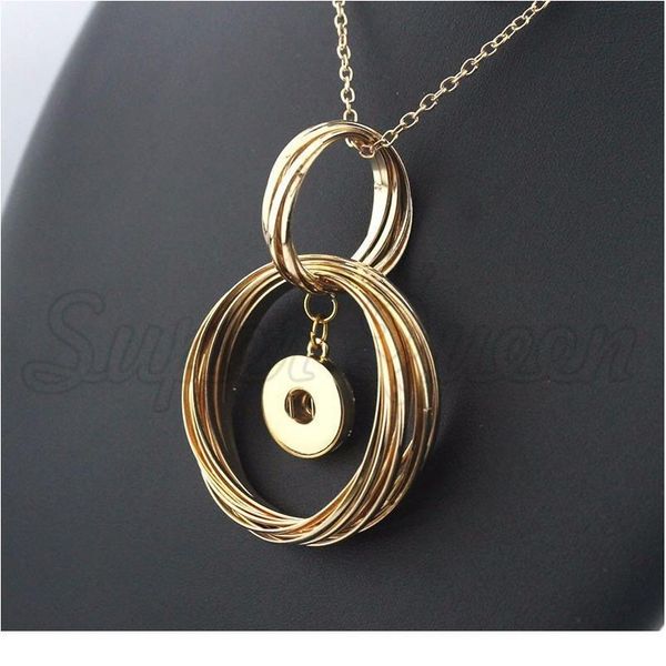 

2016 exaggerated gold christmas 18mm metal snap button necklace female diy jewelry ne484 women's statement g bbymju, Silver