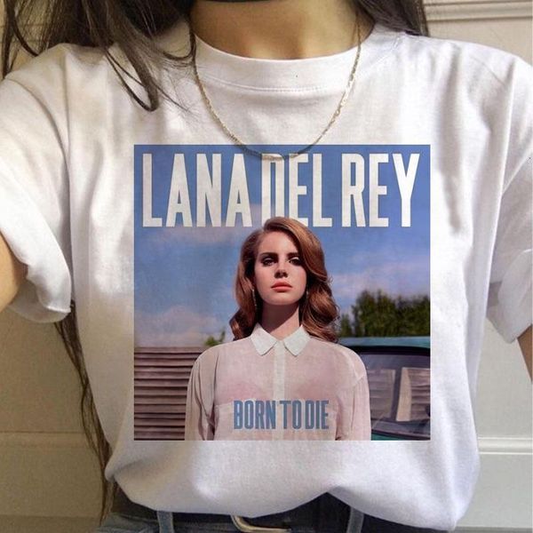 

lana del rey harajuku t shirt ladies print fan ulzzang t shirt 90s graphic aesthetics t shirt korean style female, White