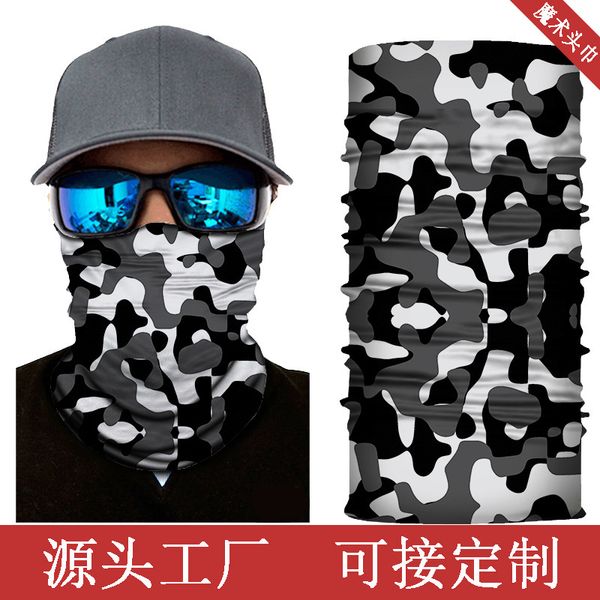 

волшебный шарф печать шеи маска открытый боевой черный серый камуфляж cs солнцезащитный бесшовный шарф