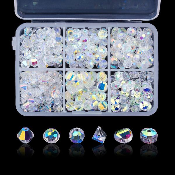 

super shiny 6mm mixed shape glass beads charms loose spacer jewellery beads for jewelry making diy craft accessories 350pcs/box 200930, Black