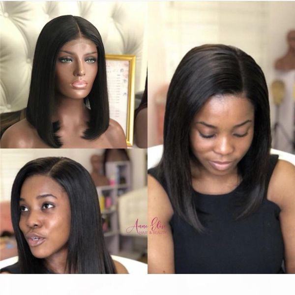 

no bad smell foreign trade wig front lace synthetic fiber american womens side straight hair african black middle bangs wave hea