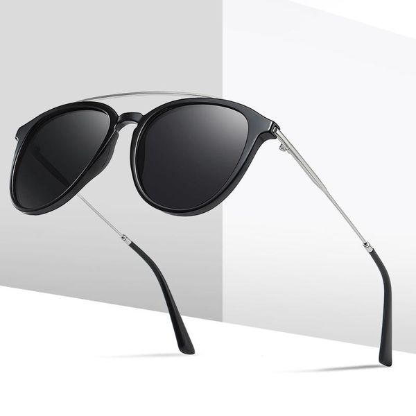 

sunglasses l.viscount designer classic polarized men women ultralight metal frame round for male gafas, White;black