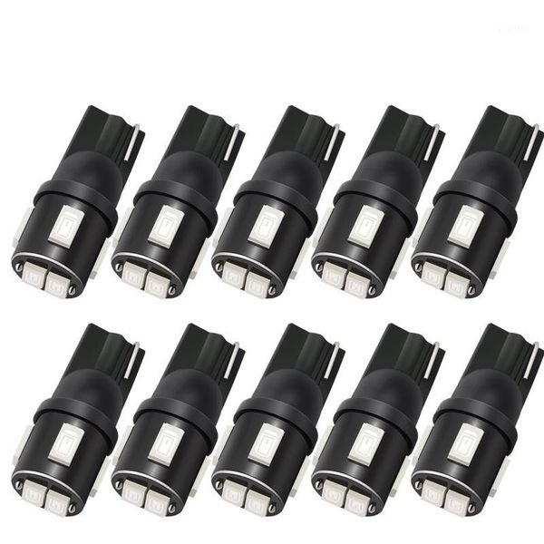 

safego 10pcs w5w 501 led bulb t10 194 168 blue bulbs 6smd 5630 car interior light for dashboard license plate lamp dc 12v1