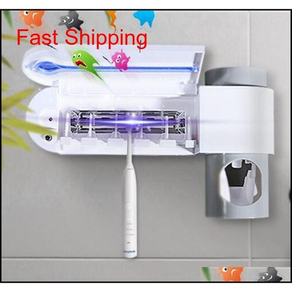 

antibacteria uv light ultraviolet sterilizer toothbrush holder cleaner bathroom organizer matic toothpaste dispense qylzou bdenet