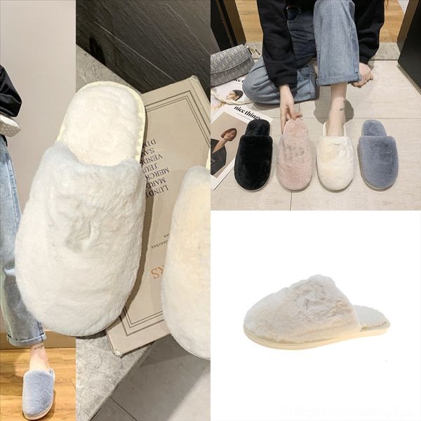 

kycpr furry home slippers women soft for plush minion winter shoes plush slippers cotton indoor slippers men comfortable velvet slides, Black