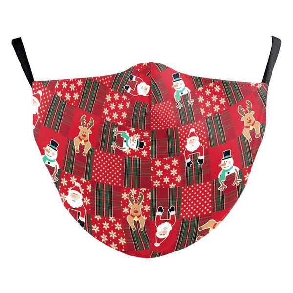 

c80s2020 christmas face cartoon fashion masks washable printed santa beard pm2.5 dust haze mask
