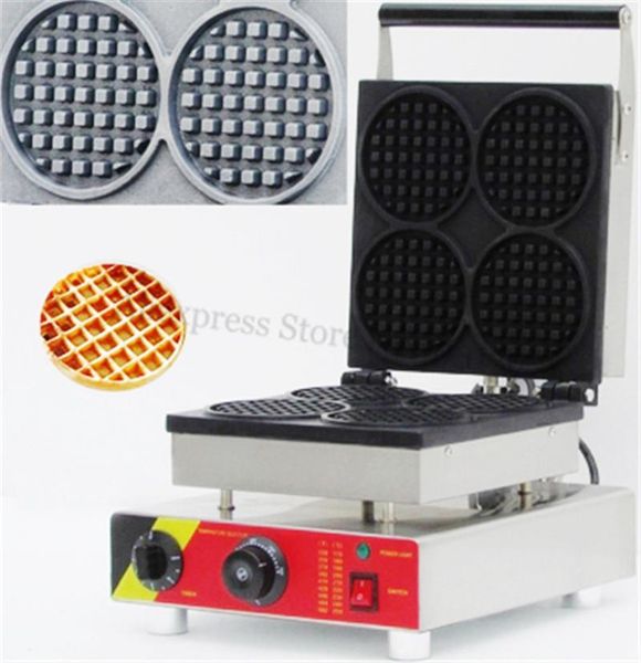 

stainless steel round waffle baker electric waffle baking device 4 molds brand new 110v 220v