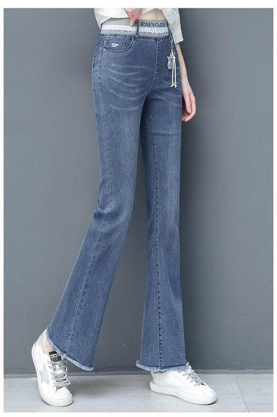 

women's jeans straight loose wide-leg pants, Blue