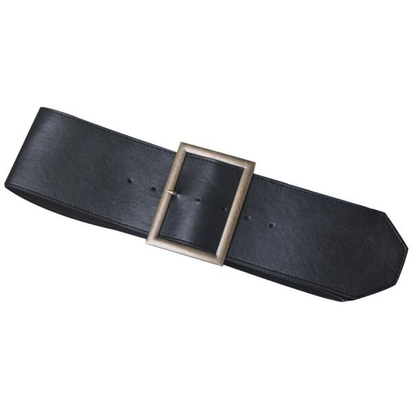

fashion metal buckle wide leather belt punk cool belts exaggerate heavy metal wide belts hip hop leather pu belt women gift, Black;brown