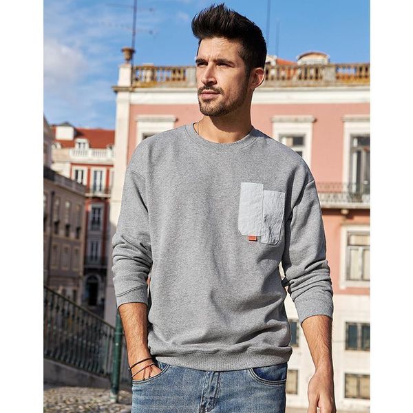 

100% хлопчатобумажные весенние осень мужчины толстовки мода контрактные толстые толстовки топ топ плюс размер lw-1759 падение, Black