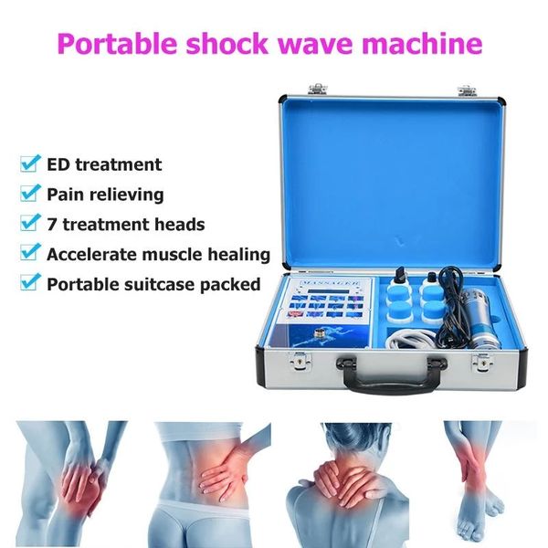 Home Uso Caixa Portátil Extacorpóreo Shockwave Máquina de Terapia Máquina de Saúde Choque ED Tratamento e Aliviar a dor muscular Fisioterapia Massageador Extracorpóreo