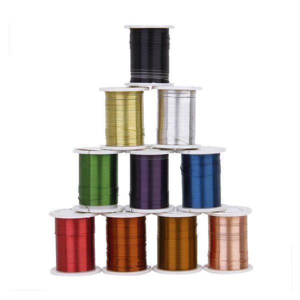 

new 10 0.3/0.45mm rolls mixed color steel beading wire thread string diy jewellery making supplies for sewing tool supplies wmtglu mywjqq