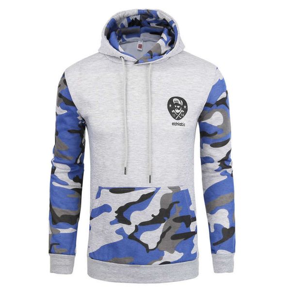 

pullover fashion camouflage coat splicing personalized long sleeve sweater men's baseball shirt, Gray