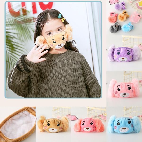 

us stock 2 children ear bear mouth design mask face pqrti animals child kids cute winter protective masks 1 mouth-muffle dustproof in idcwh