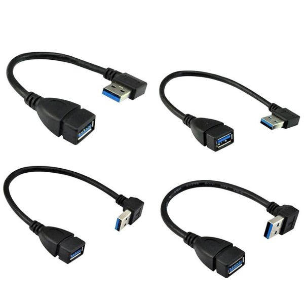 

4x usb 3.0 a left right up down angle 90 degree male to female adapter cable