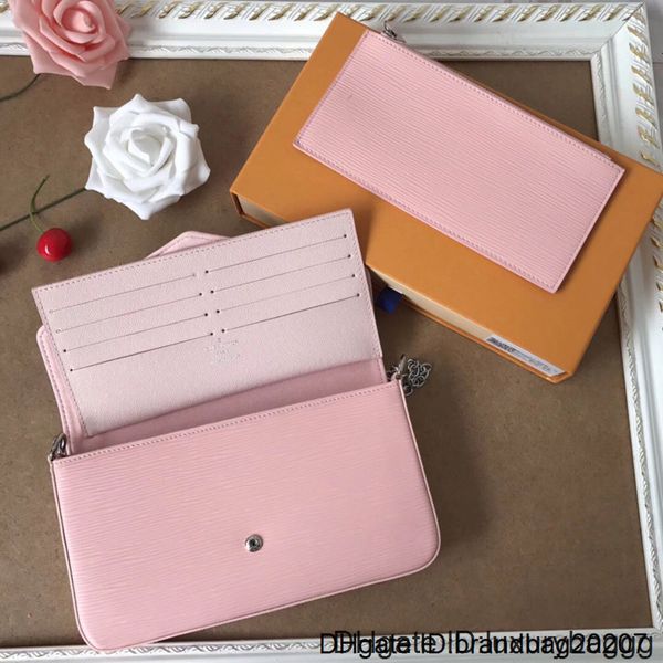 

cowhide water original pattern genuine leather shoulder designer handbags luxury pochette felicie chain women bags 62467, Black;red