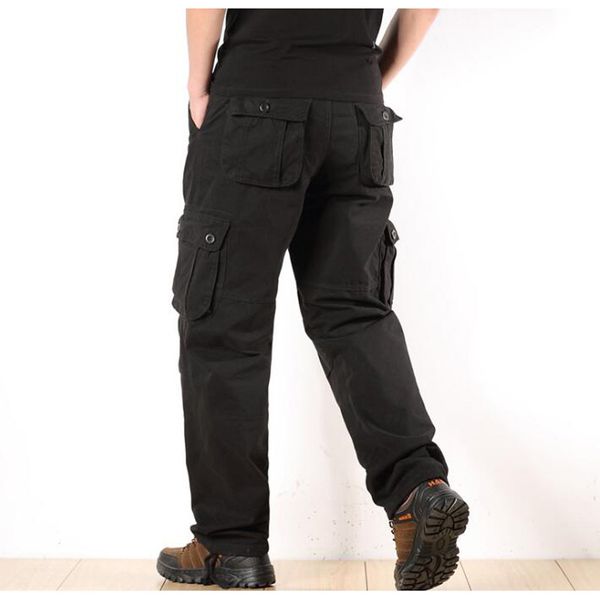 

2021 men's casual breeches multi-pockets tactical outward trousers plus size 40 4244 4h80, Black