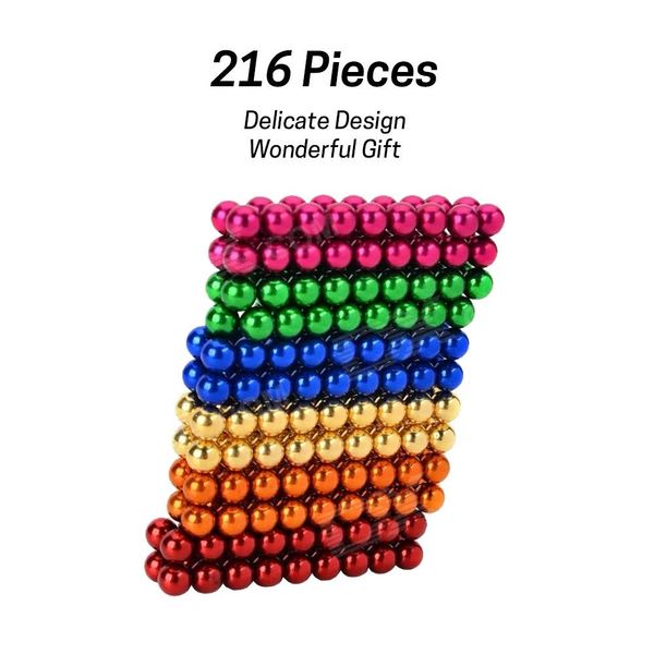 

216pcs 5mm magnetic ball building block creative magnet toy puzzle balls - colorful