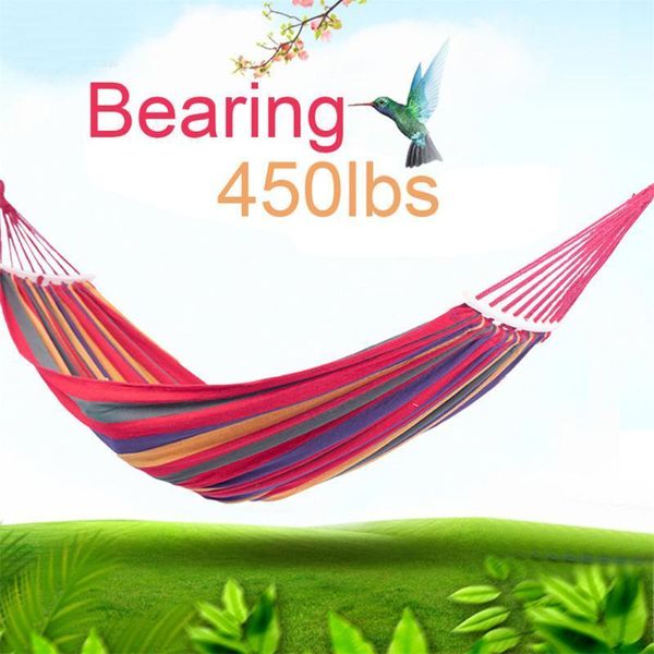 

sleeping bags double hammock 450 lbs portable travel camping hanging swing lazy chair canvas hammocks1