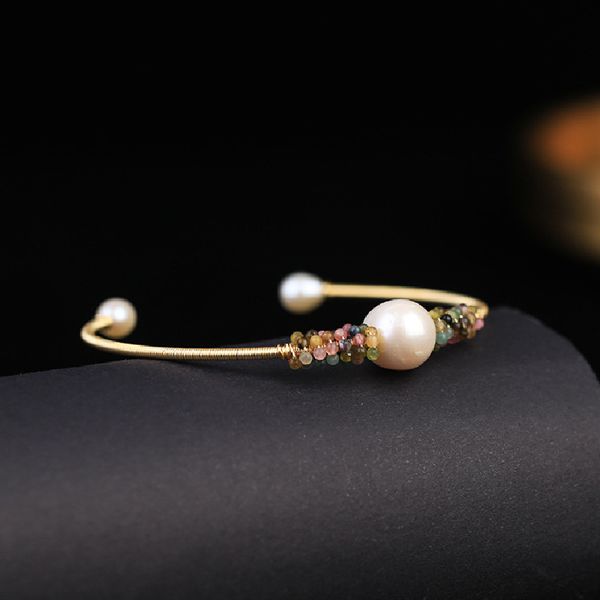 

new fashion retro original single design women's hand-wound colorful spar pearl bracelet women's jewelry ing, Red;brown