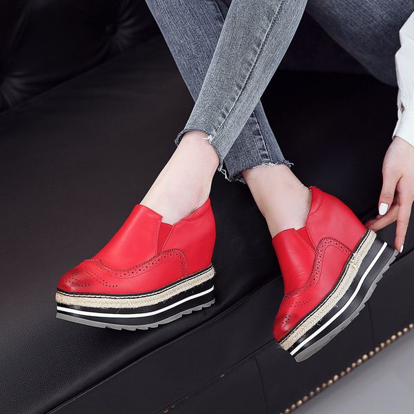 

genuine 2021 22-24.5 in length female pumps heels brocken increased lok fu shoes 1 5smn, Black