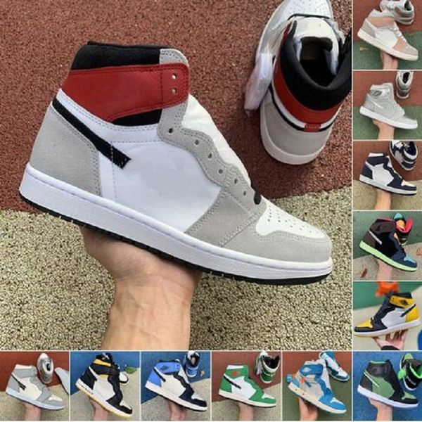 

double box basketball shoes 1s i high og r2t racer blue obsidian tie-dye japan smoke grey bio hack ts melody ehsani fearles jack shoe