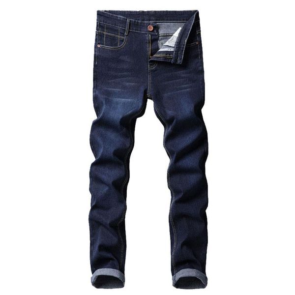 

2020 new men's brand slim elastic jeans fashion business classic style skinny jeans denim pants trousers male, Blue
