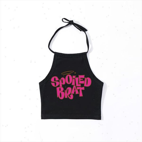 

2021 new arrival sleeveless woman tanks vest ladies white camis black slim fit camisole cry baby halter casual short top