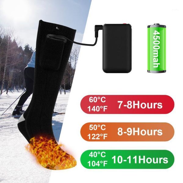 

sports socks 1 pair men woman heating sock three modes modal winter thermal heated thicken super soft keep foot warm1, Black