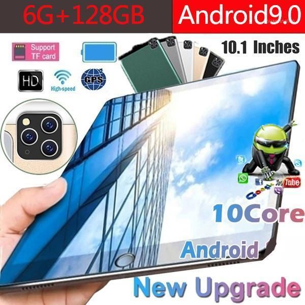 

tablet pc 2021 10.1 inch 3g/4g android 9.0 octa core super tablets ram 6g+128g wifi gps 10 ips dual sim gps1