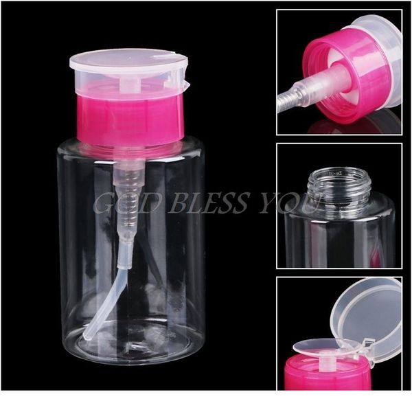 

160ml empty pump dispenser liquid gel polish remover clean bottle for nail art drop bbyxoc