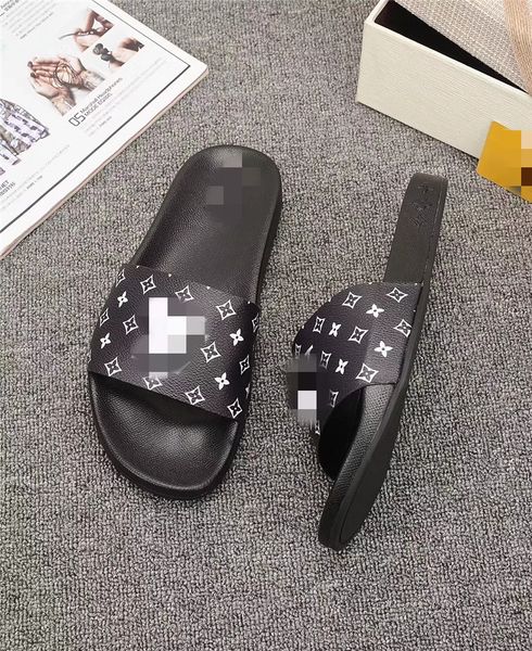 

slippers marca fashion women 2020 new progettista leather cowhide flat flip flop sandals beach shoes for men with dust bag paris luxurys, Black
