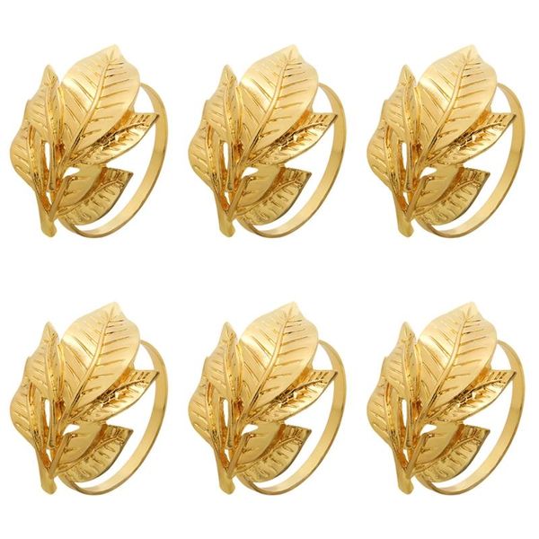 

napkin rings ring holder table decoration gold leaf buckle alloy dinner p