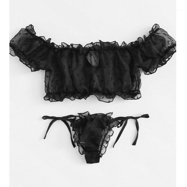 

women's lingerie exotic sets bandage underwear bra g-string briefs thong shorts t-back transparent female 2pcs set1, Red;black