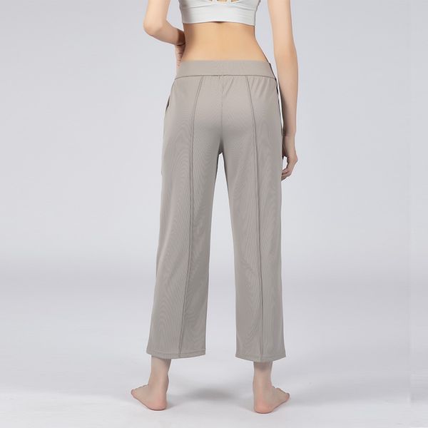 

loose sports pants women running yoga pants pocket elastic waist fitness trousers gym pants sport training trouser ladies, Gray